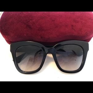Gucci Black square cat eye sunglasses